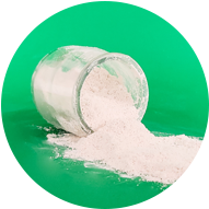 Kaolin clay, gentle cleasing and softening ingredient used in bath products.